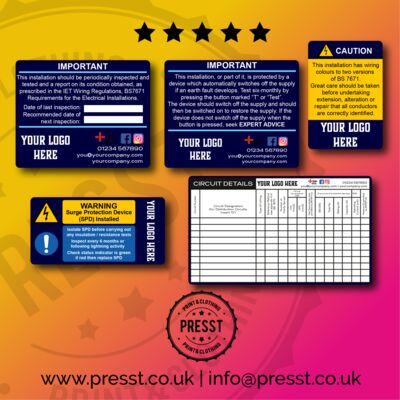 Branded & Personalised Stickers Presst - Print & Clothing