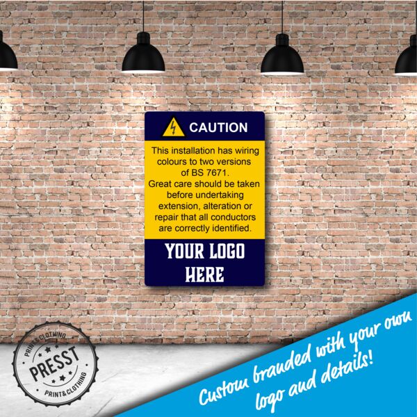 Harmonised Wiring - Caution Electrical Stickers Thumbnail