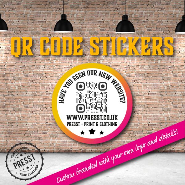 QR Code Round Vinyl Stickers Thumbnail