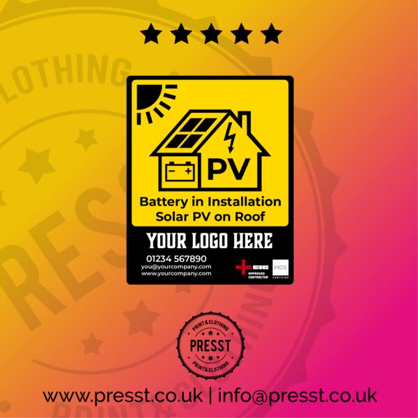 Battery In Installation - Solar PV On Roof Stickers Thumbnail