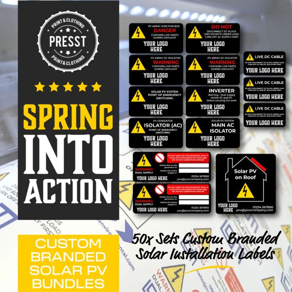50 Set Solar PV Installation Label Bundle - Spring 2025 Thumbnail